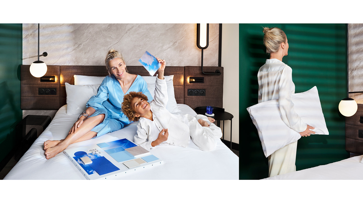 Photography  photoshoot iconography brand identity SKY hotel Hospitality modern blue novotel