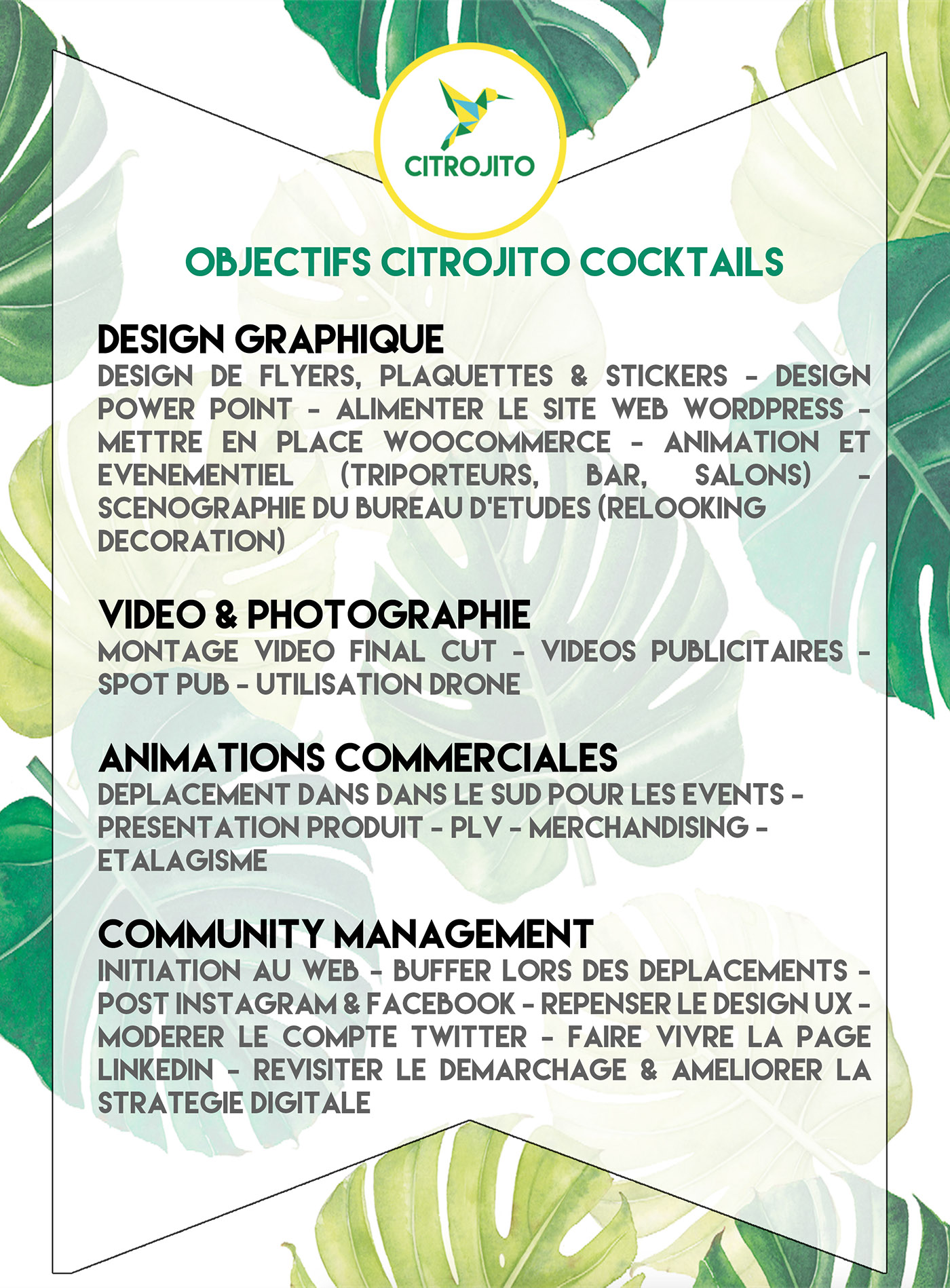 mojito cocktails brand lyon madeinfrance innovation creative design graphic plaquette