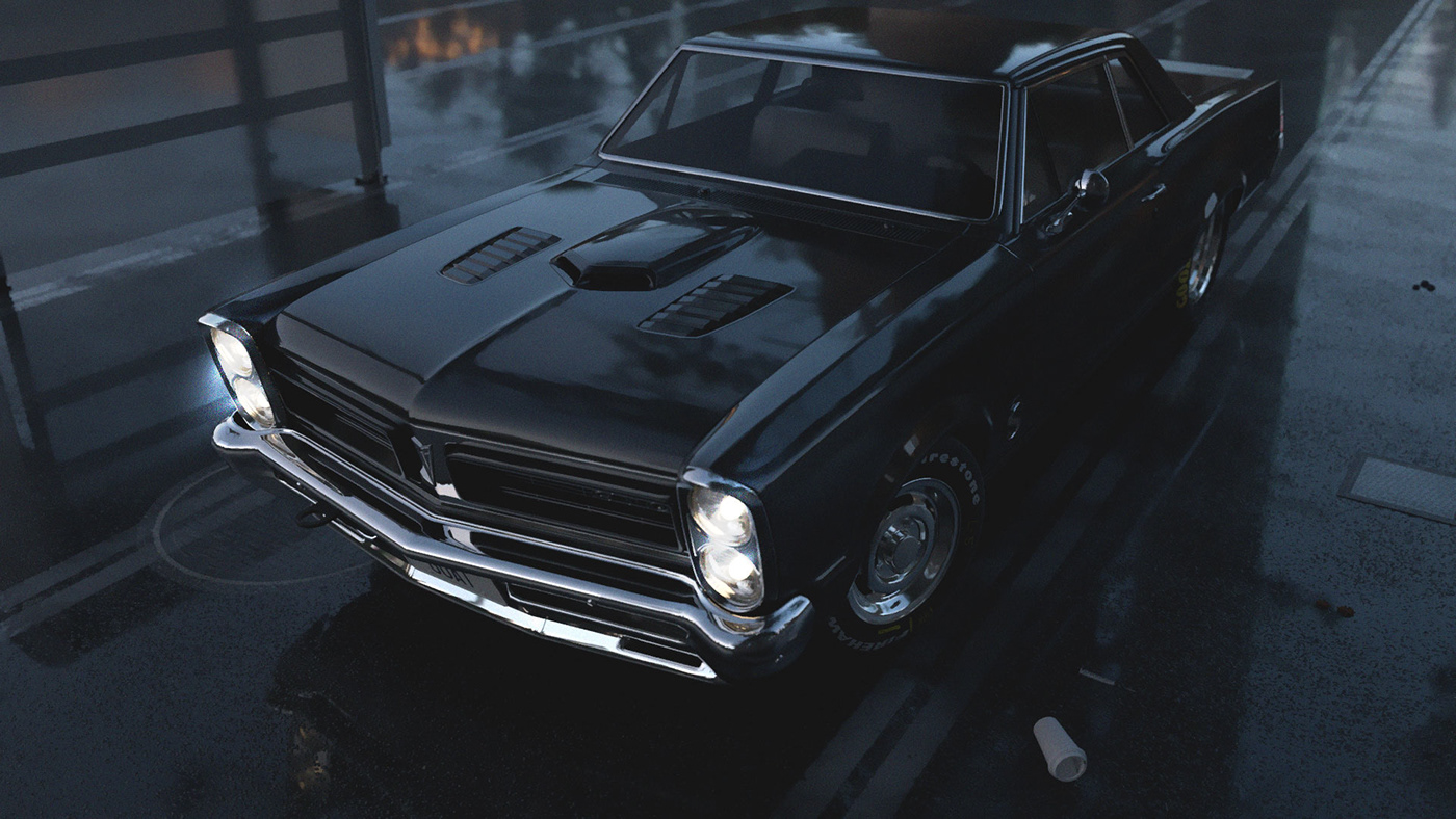 dimension Pontiac gto CGI automotive   adobe dimension renderer CPU