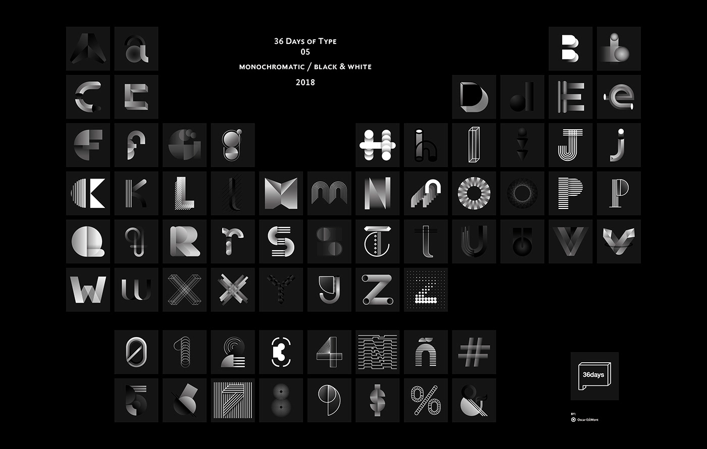 36daysoftype alphabet typography   blackandwhite OscarEstMont type font design 36days mexico