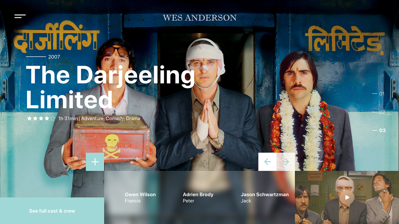 xddailychallenge adobexd wes anderson Website user interface user experience the grand budapest hotel fantastic mr. fox The Darjeeling Limited