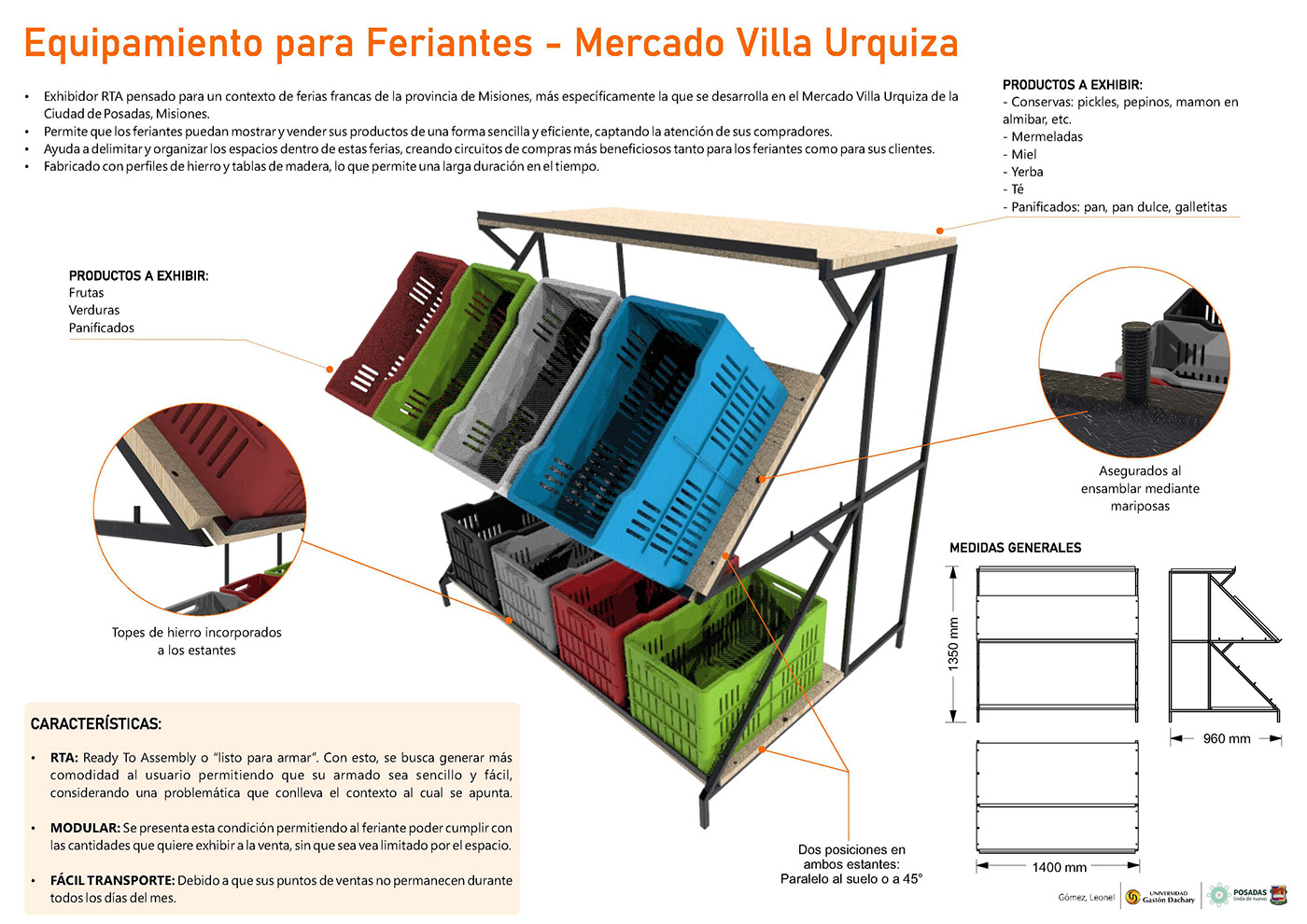 3D DISEÑOINDUSTRIAL feriantes industrialdesign madera Mercado metal Misiones posadas Solidworks
