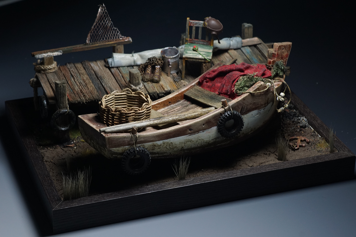 3D artist artwork boat Diorama model Nature Photography  sea streetart