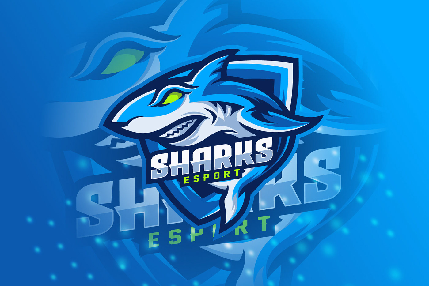shark Ocean beast fist predator angry esport logo Mascot Gaming