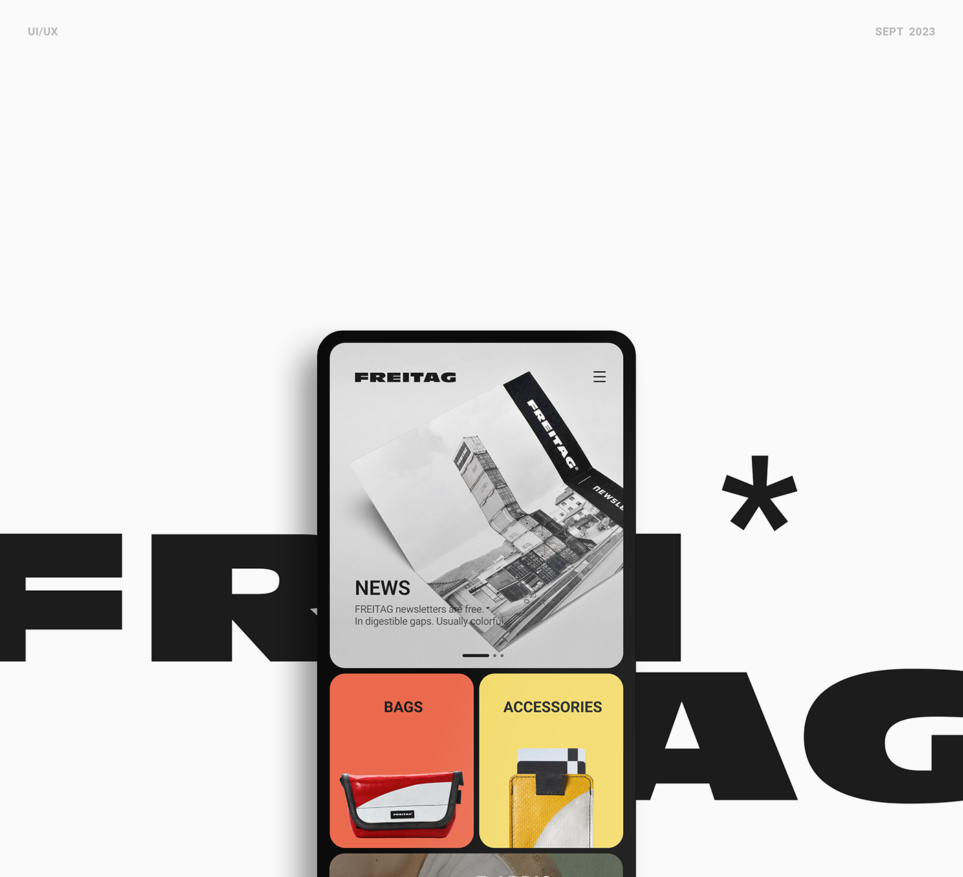UI/UX app design Interaction design  app Figma freitag UI Mobile app brand identity visual