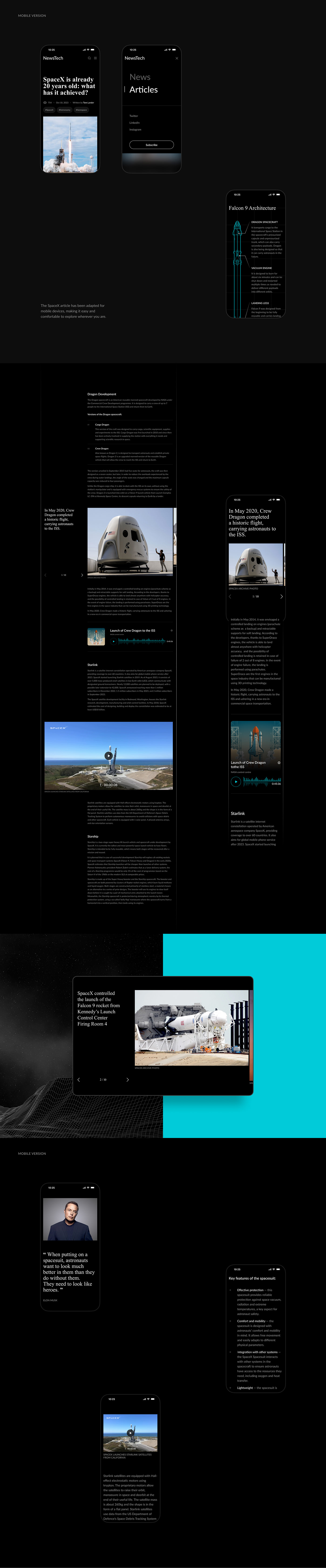 UI/UX ui design UI design Space  spacex mobile user interface Web Design  ux/ui