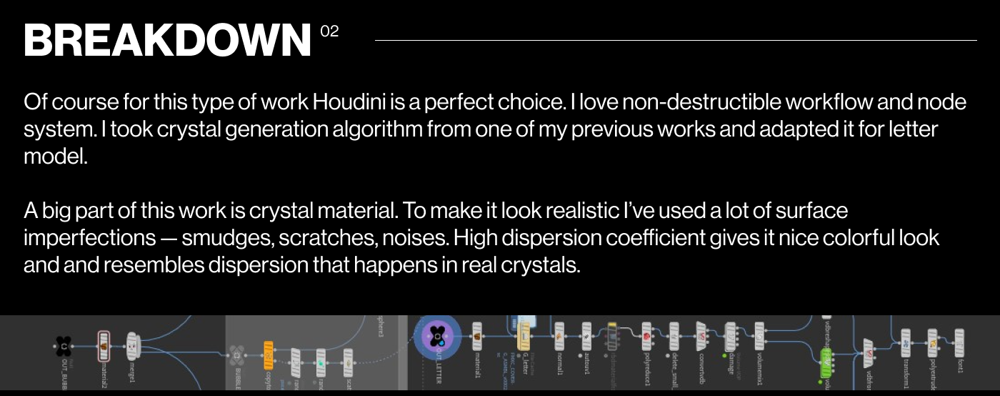 3D houdini redshift crystal Render cover Procedural