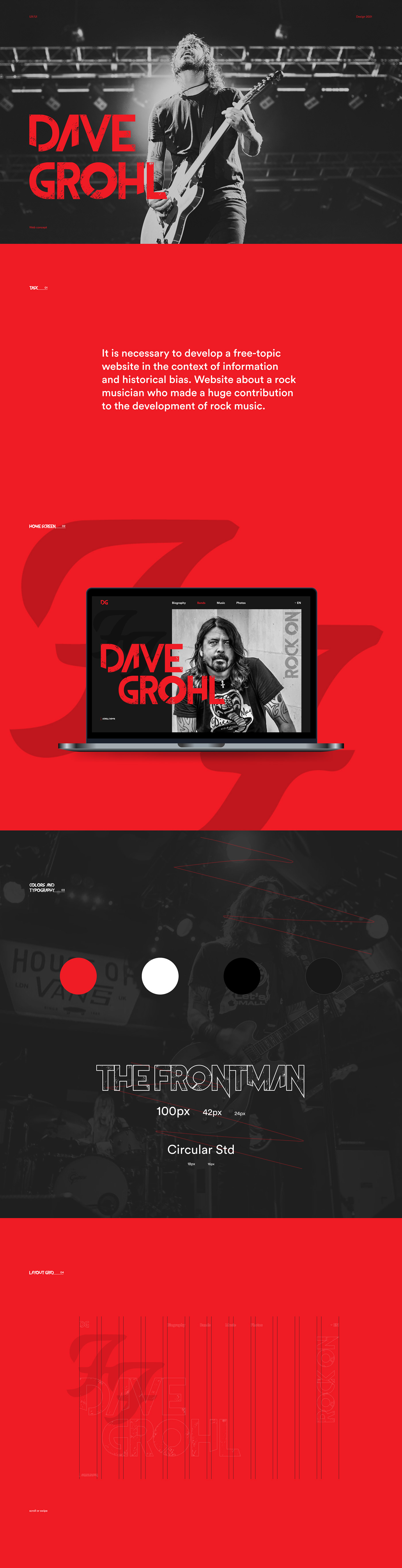 davegrohl   foofighters music nirvana portfolio rock UI ux Webdesign Website