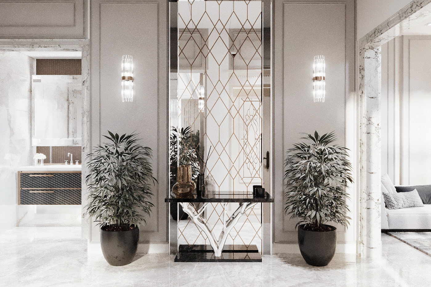 modern neo classic living NEW CLASSIC MAJLES bathroom living room reception luxury entrance lobby  Majlies mensitting