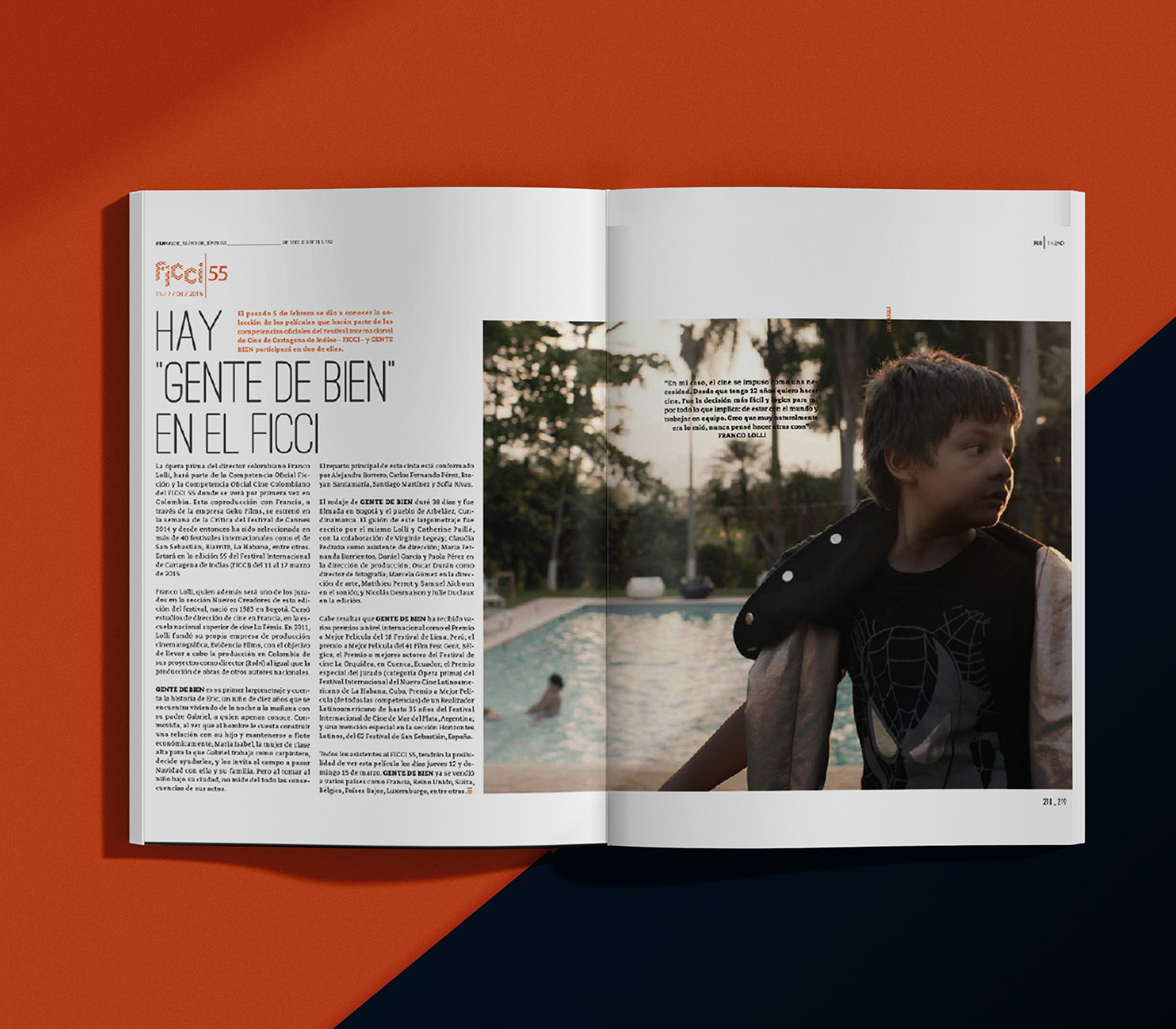editorial design for magazine specialized in cinema, as well as logo