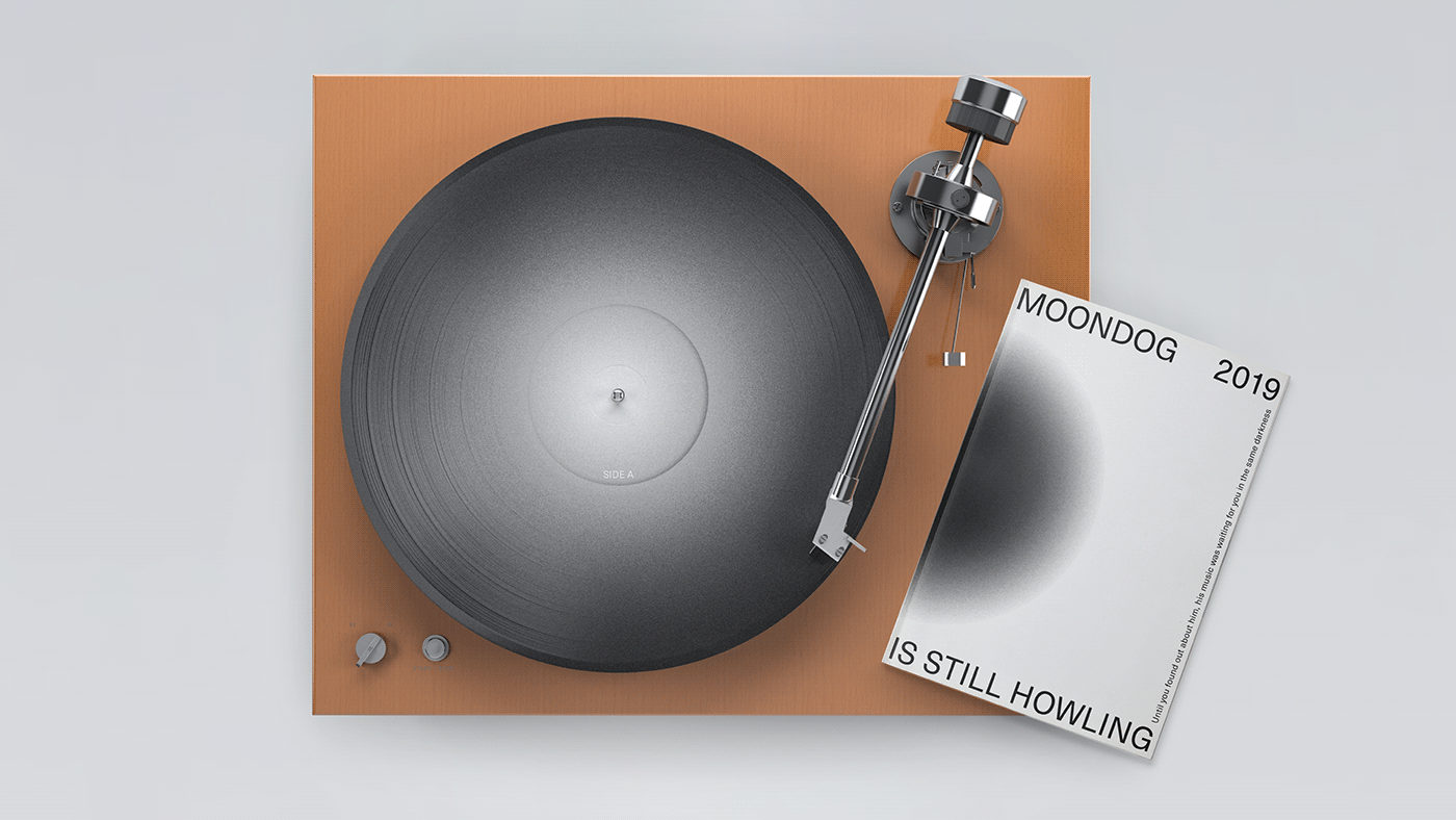 moondog Booklet vinyl biography cover design typography   book