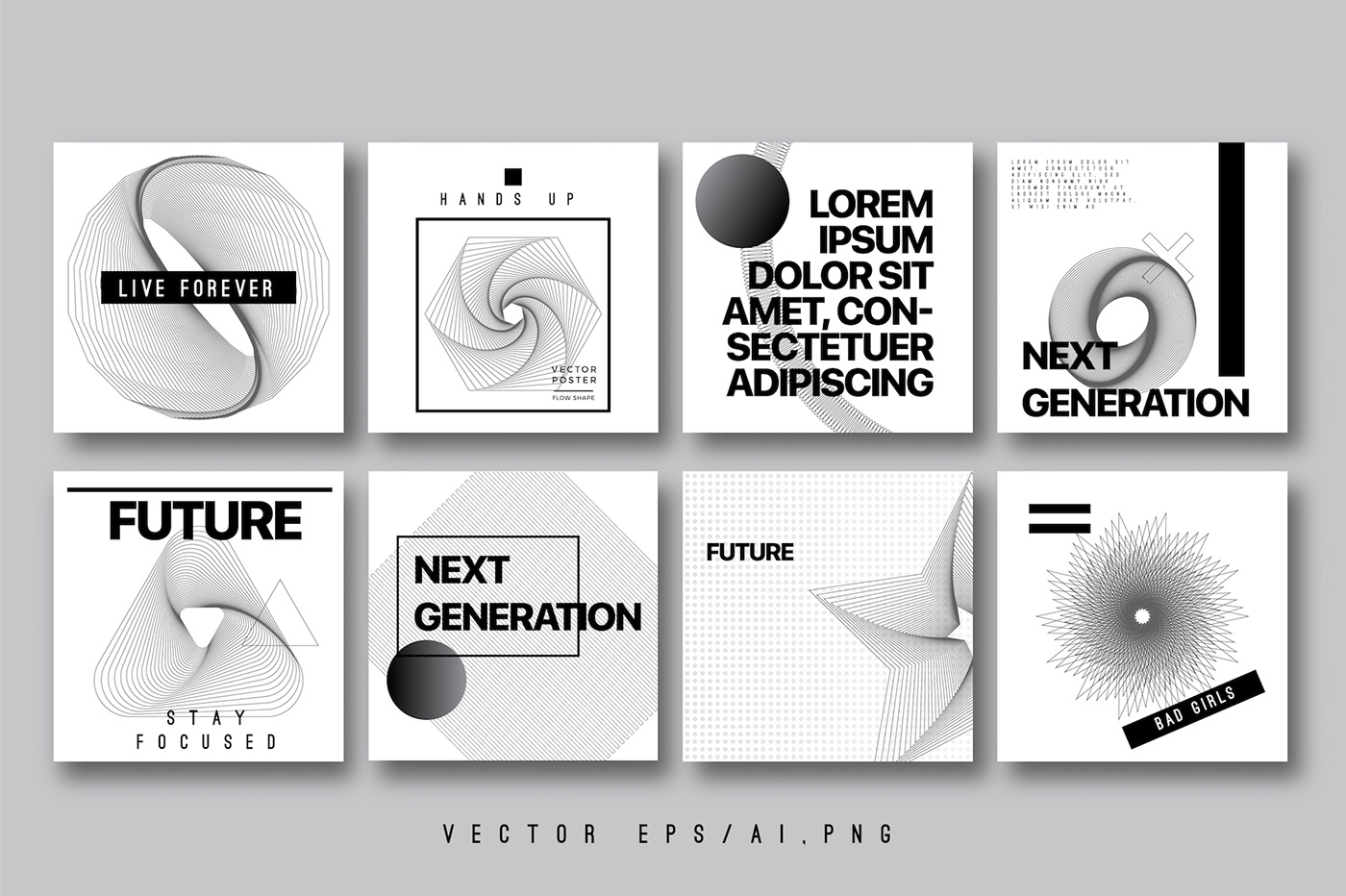 Album artistic cover design music modern contemporary abstract optical vector