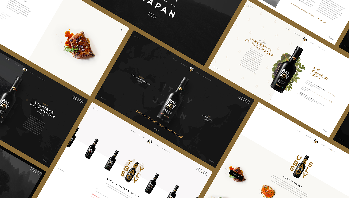 soy sauce balsamic Italy parallax Food  onepage home page landing dark Web