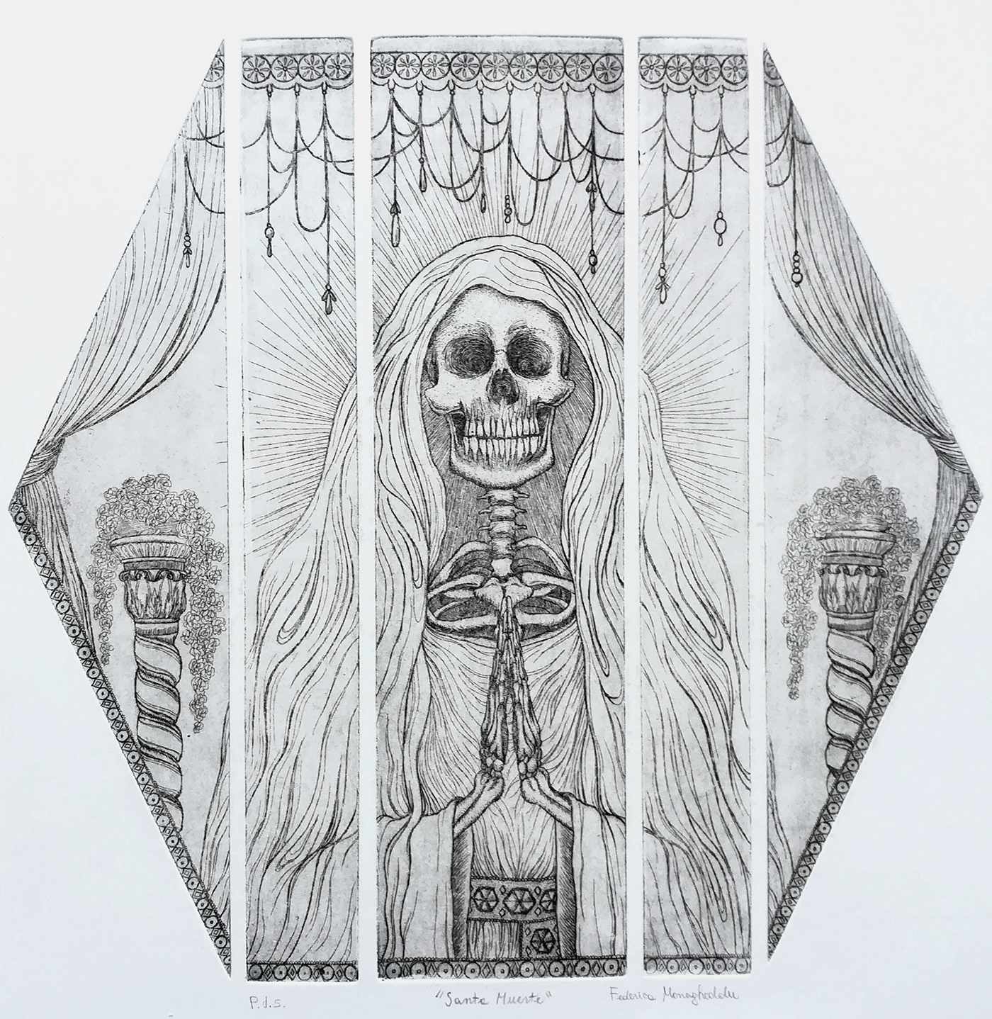 acquaforte etching grafica d'arte graphic arts ILLUSTRATION  illustrazione incisione acquerello watercolor skeleton