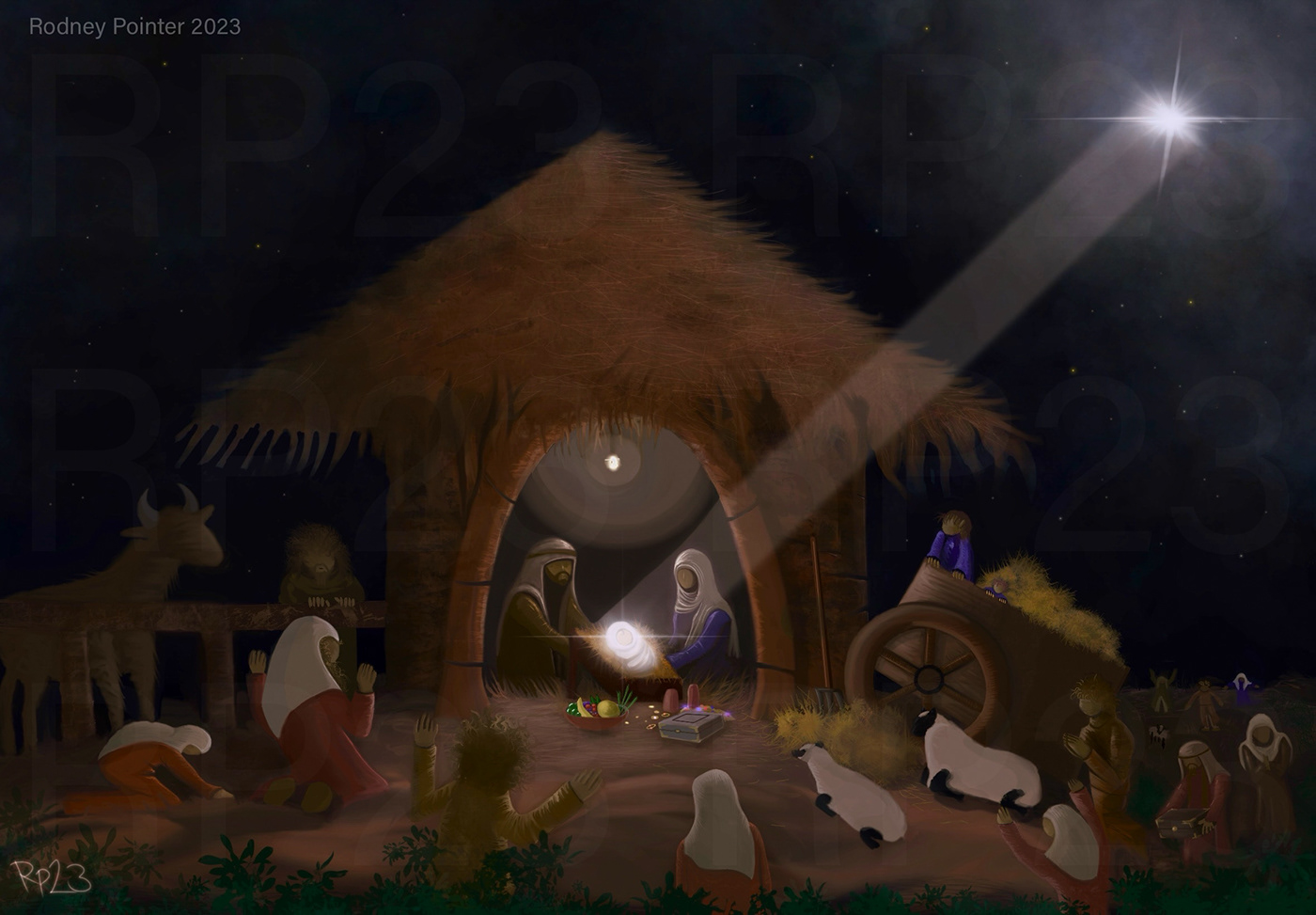 nativity scene Christmas Art Biblical Art