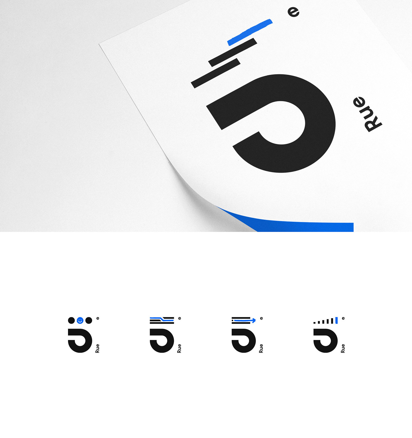 branding  identity Logotype corporate blue five ui ux navigation menu animation 