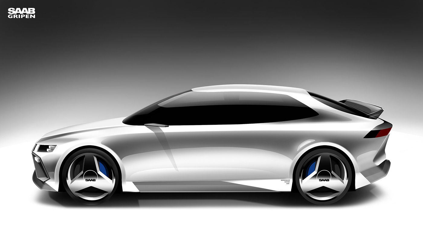 Adobe Photoshop Automotive design car design design Digital Art  exterior design saab sketching