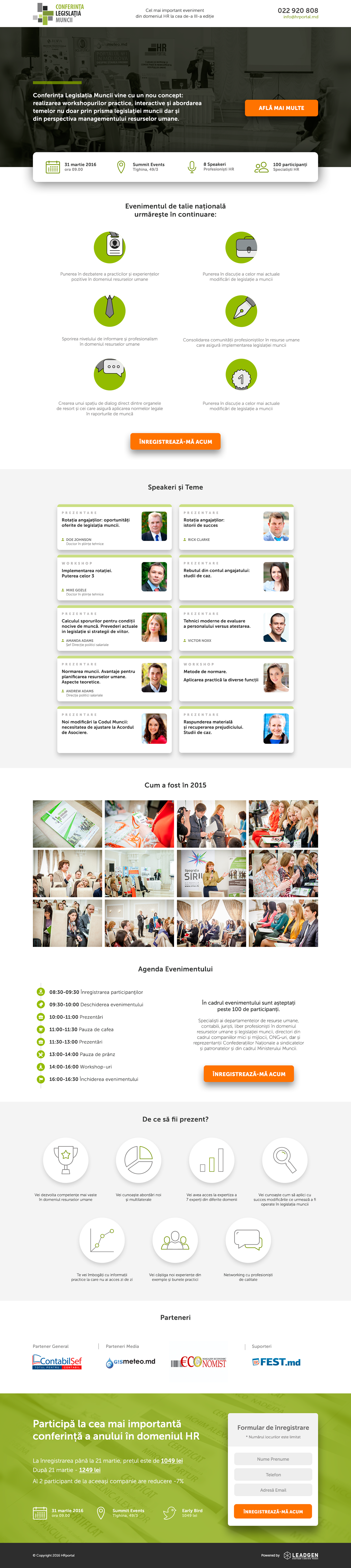 conference landing page landing HR Human Resources inspiration