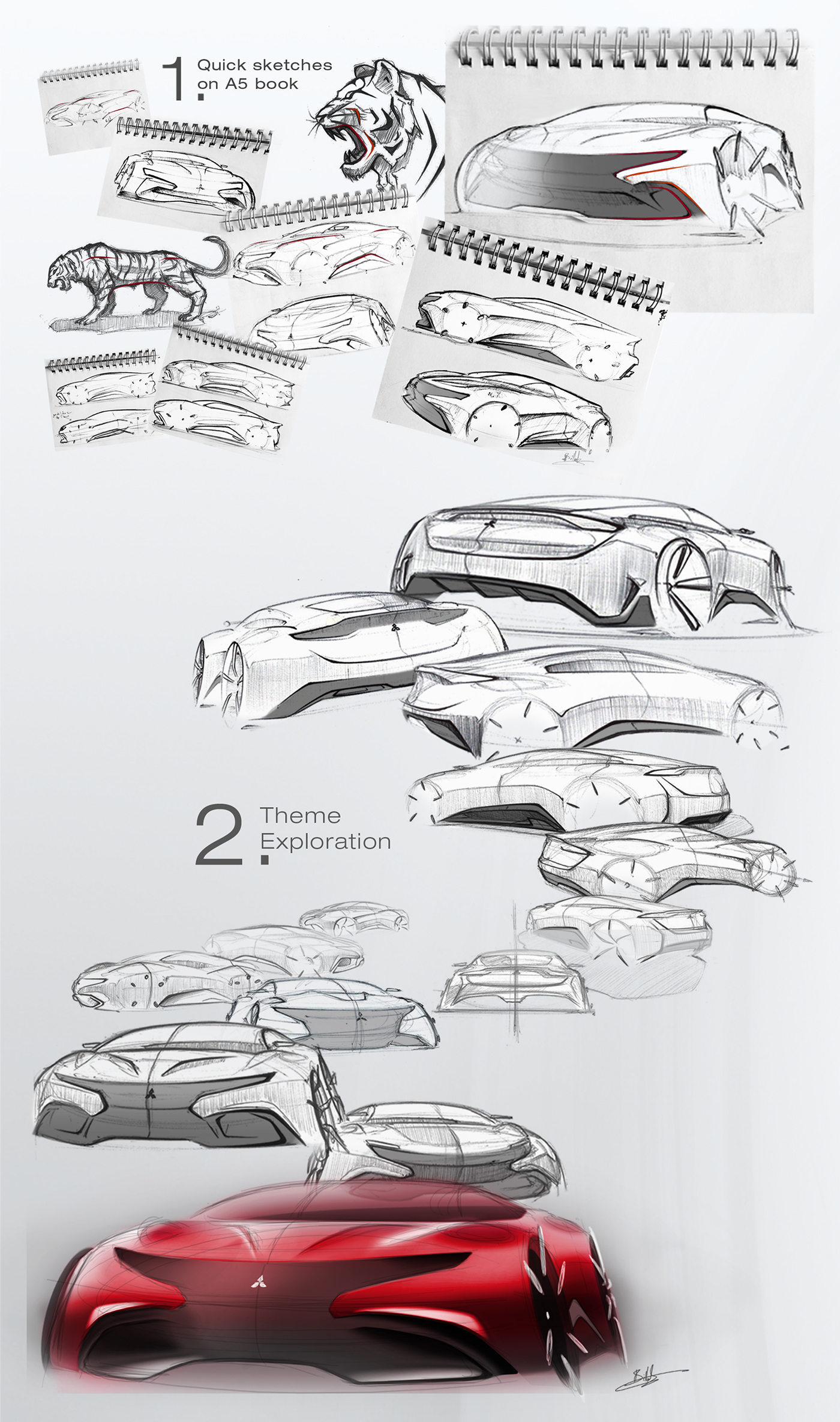 Mitsubishi eclipse exterior styling Eclipse V sketch car sketching automotive   styling 