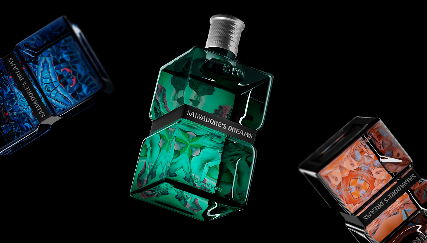 gin Packaging 3D Render 3d modeling ai concept packaging design alcohol bottle