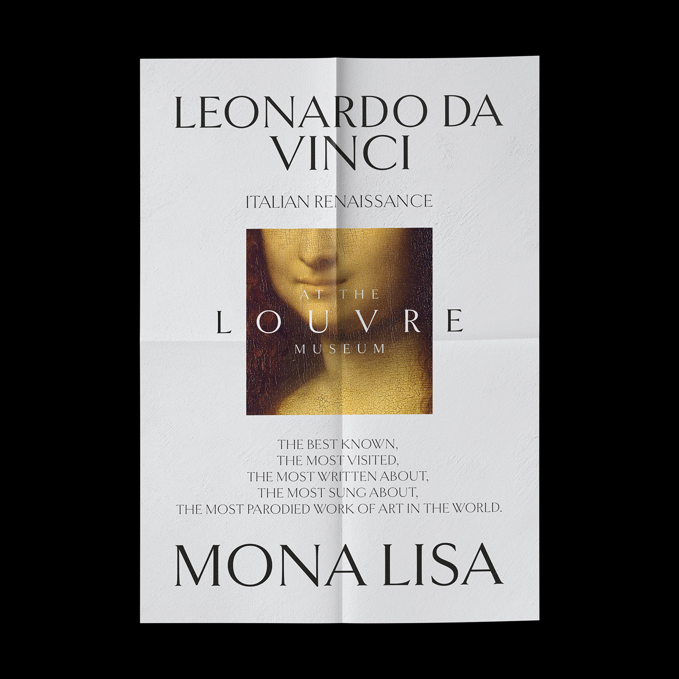 Da Vinci editorial leonardo da vinci Mona Lisa typography  