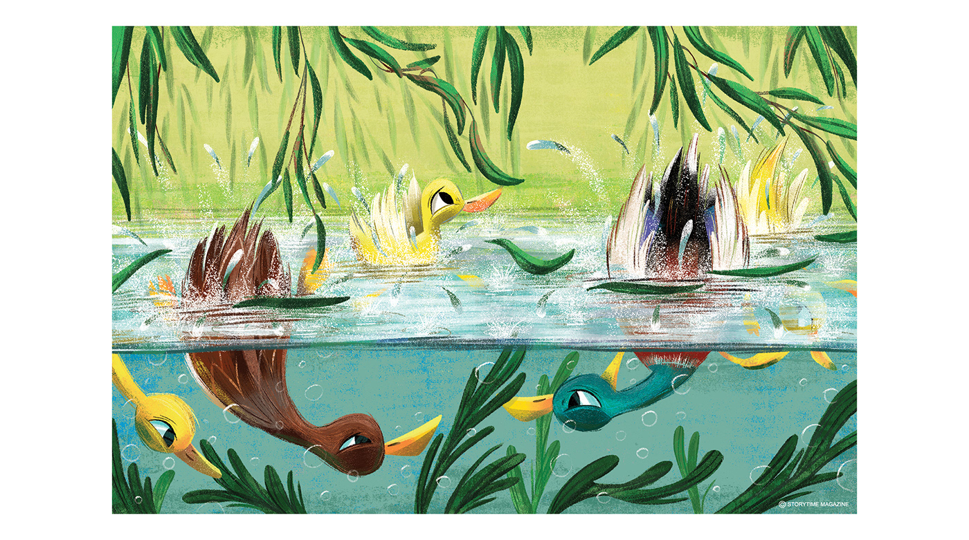 duck storytime magazine poem water duckling Drake Fun tail splash river