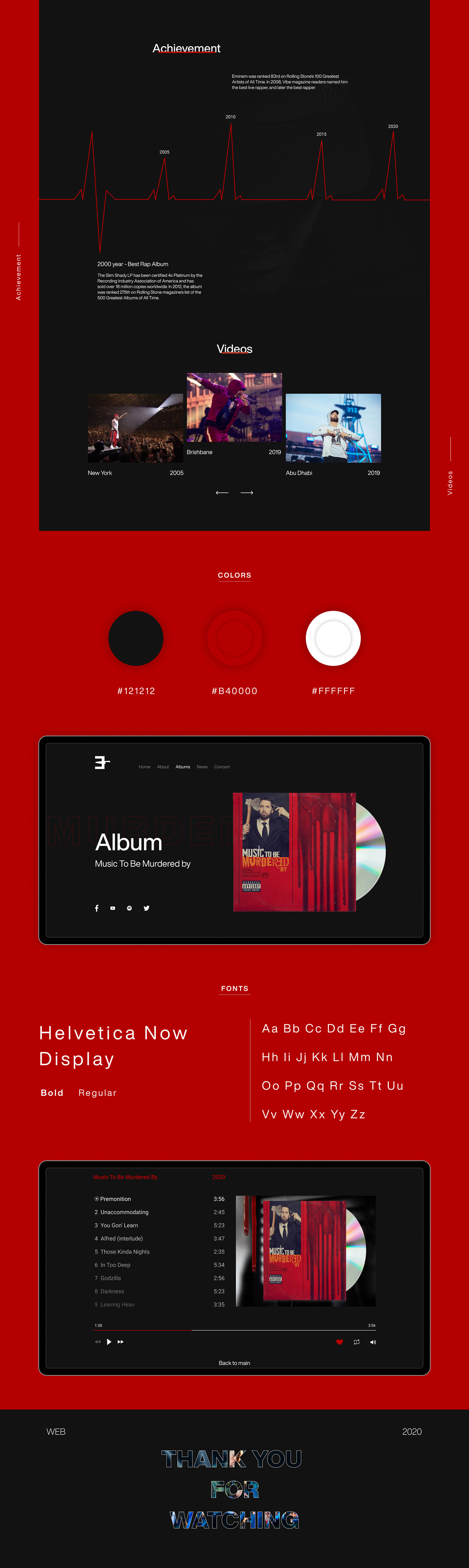 design eminem landing music photoshop redesign site song star web-design