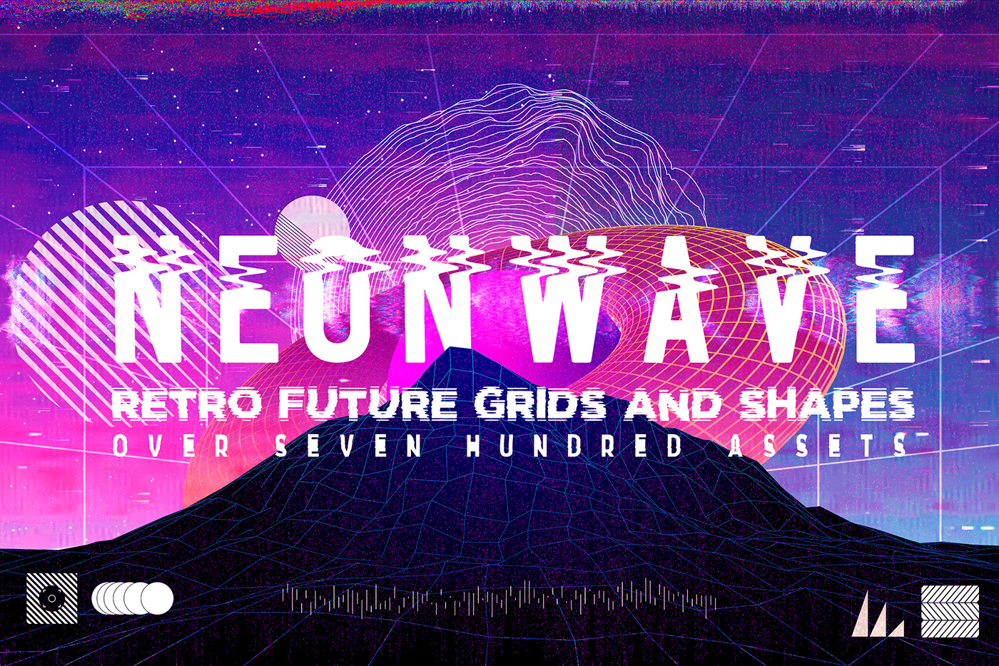 80s electro FUTURISM geometric Glitch grid neon Retro retrowave vaporwave