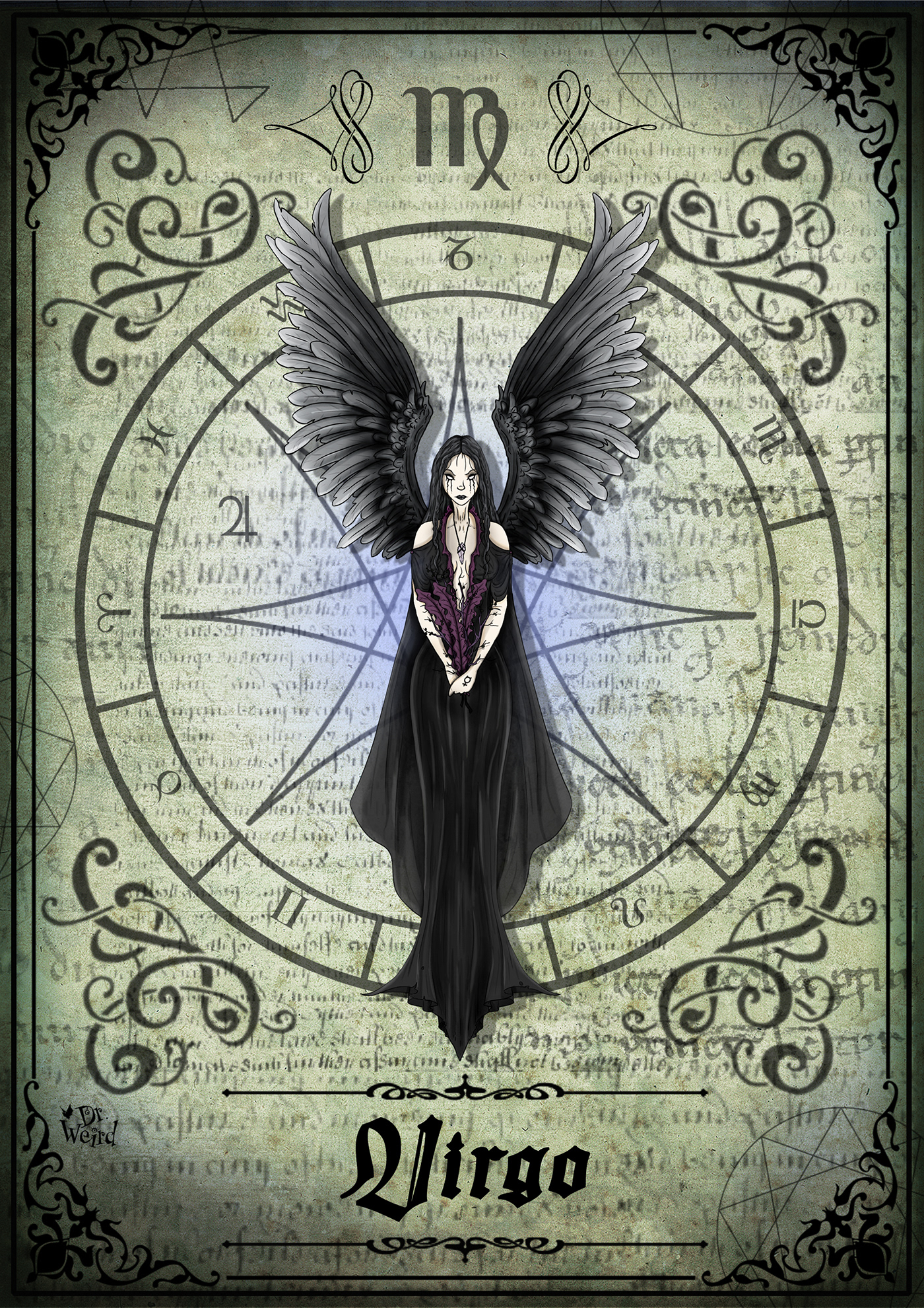 fantasy gothic cartoon zodiac Digital Art  Character design  digital illustration zodiac signs