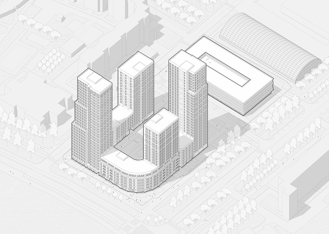 architecture residential visualization archviz urban planning Masterplan Render архитектура Moscow residential building