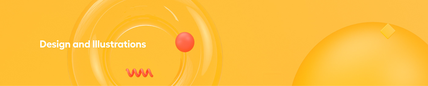 3D abstract animation  c4d motion redshift shapes sphere text yellow