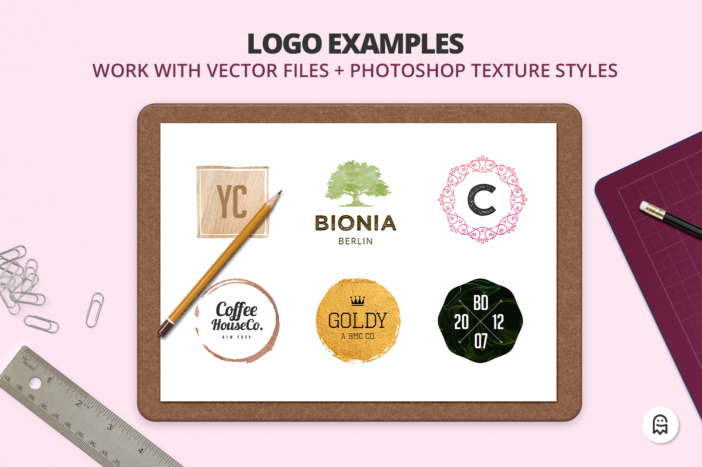 logo template Label premade Generator Custom bundle Collection textures creative market