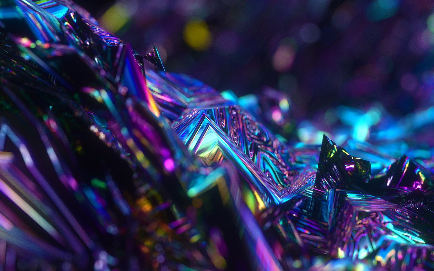 crystal octane cinema4d Bismuth rainbow abstract weird research c4d Scifi