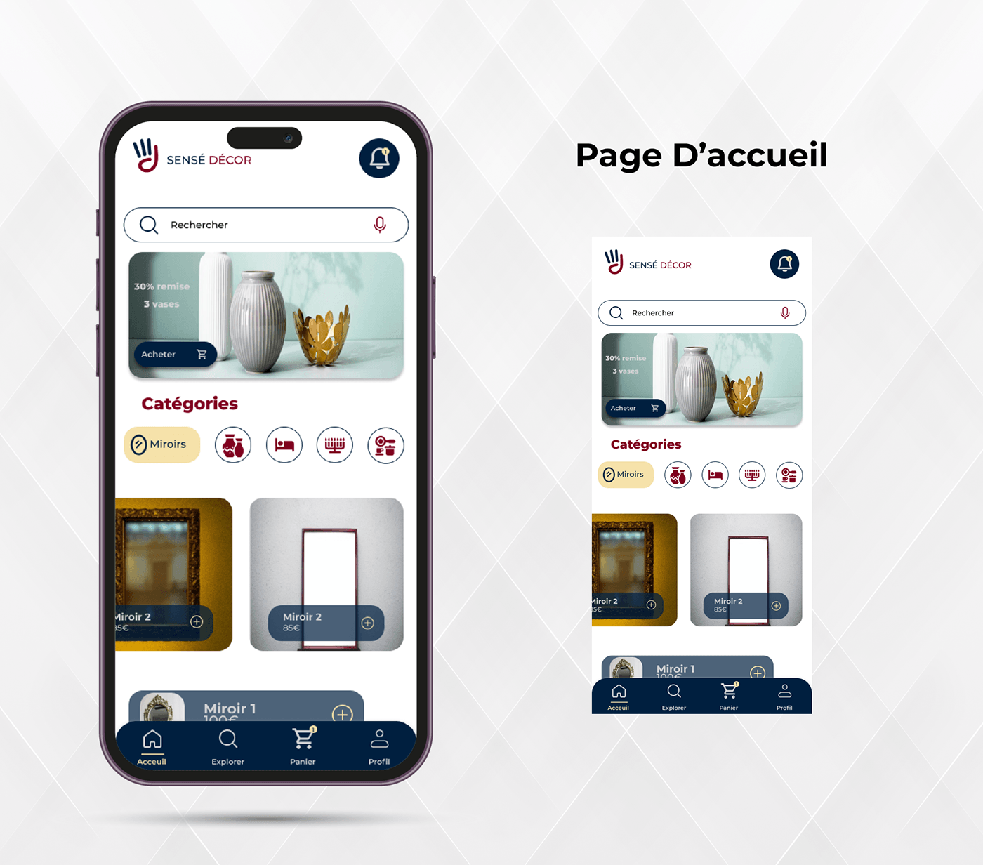 UI/UX ui design Figma figmadesign app design user interface Mobile app decor Interior homepage