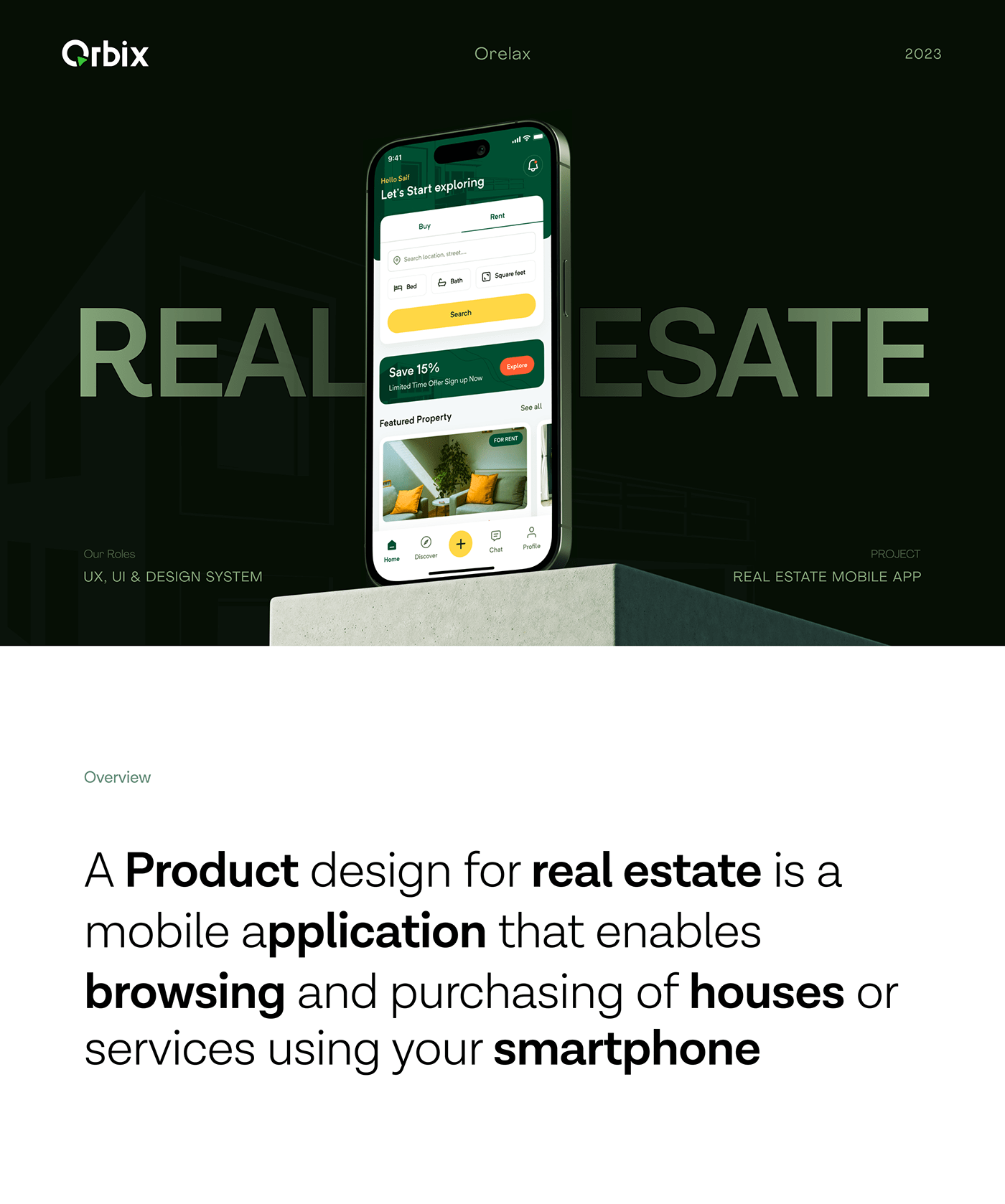 design uiux mobile app design real estate UX Case Study Mobile app ui design Figma UX design Orbix studio