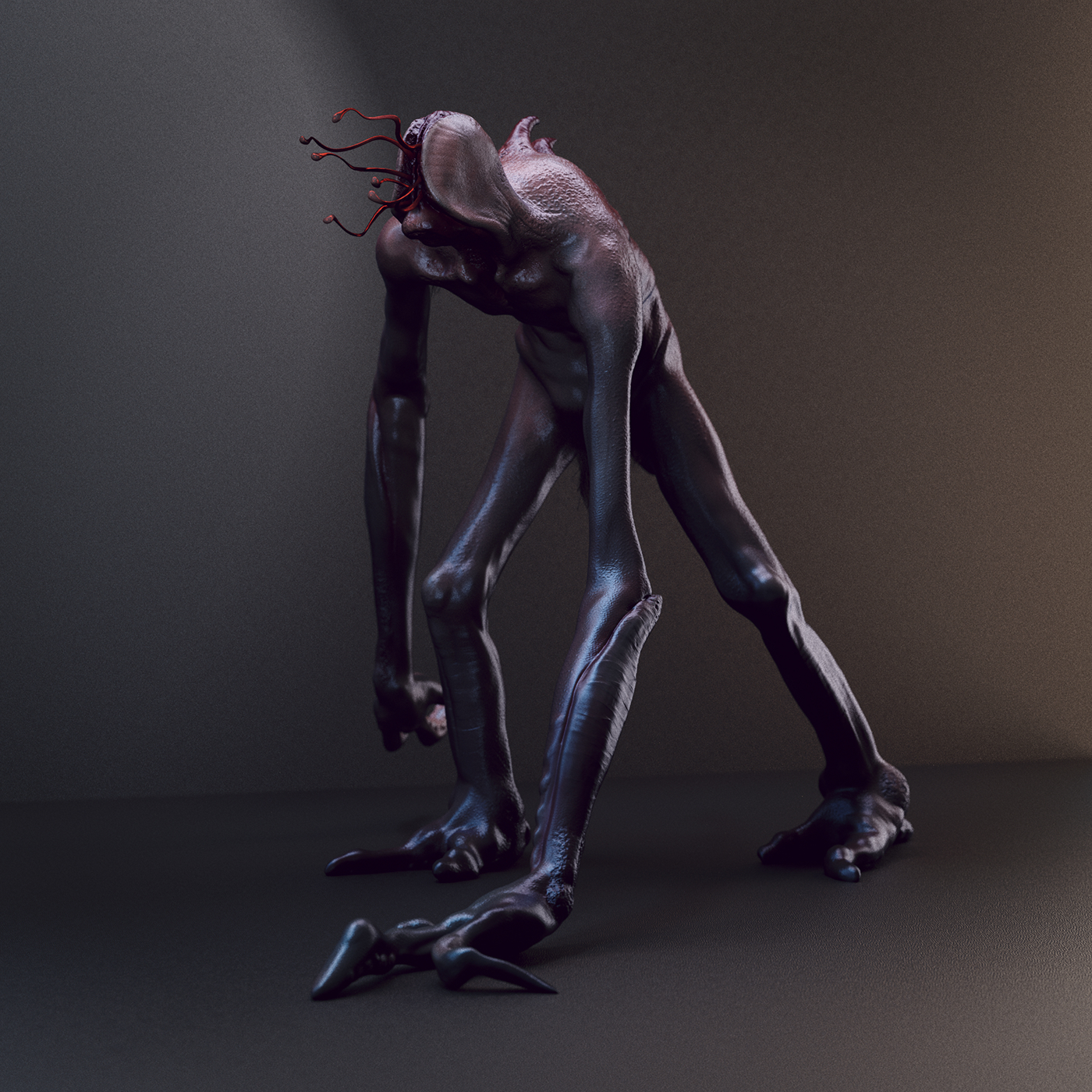 concept art Character design  Creature Design 3d modeling horror sci-fi fantasy digital 3d creepy portrait
