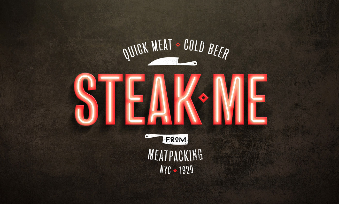 bar restaurant fast Food  logo storytelling   meat NY vintage steak old New York meatpacking