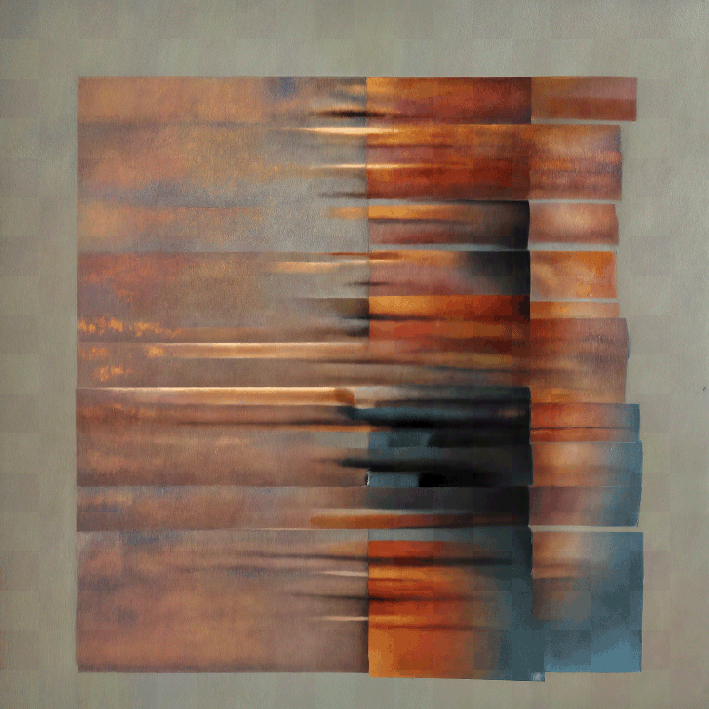 Abstract Art Oil Painting texture metal rust bronze thunder contemporary art color theory Art Exhibition