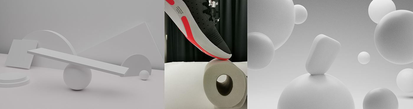 CGI 3D bright minimal shoes shoe product stilllife balls light
