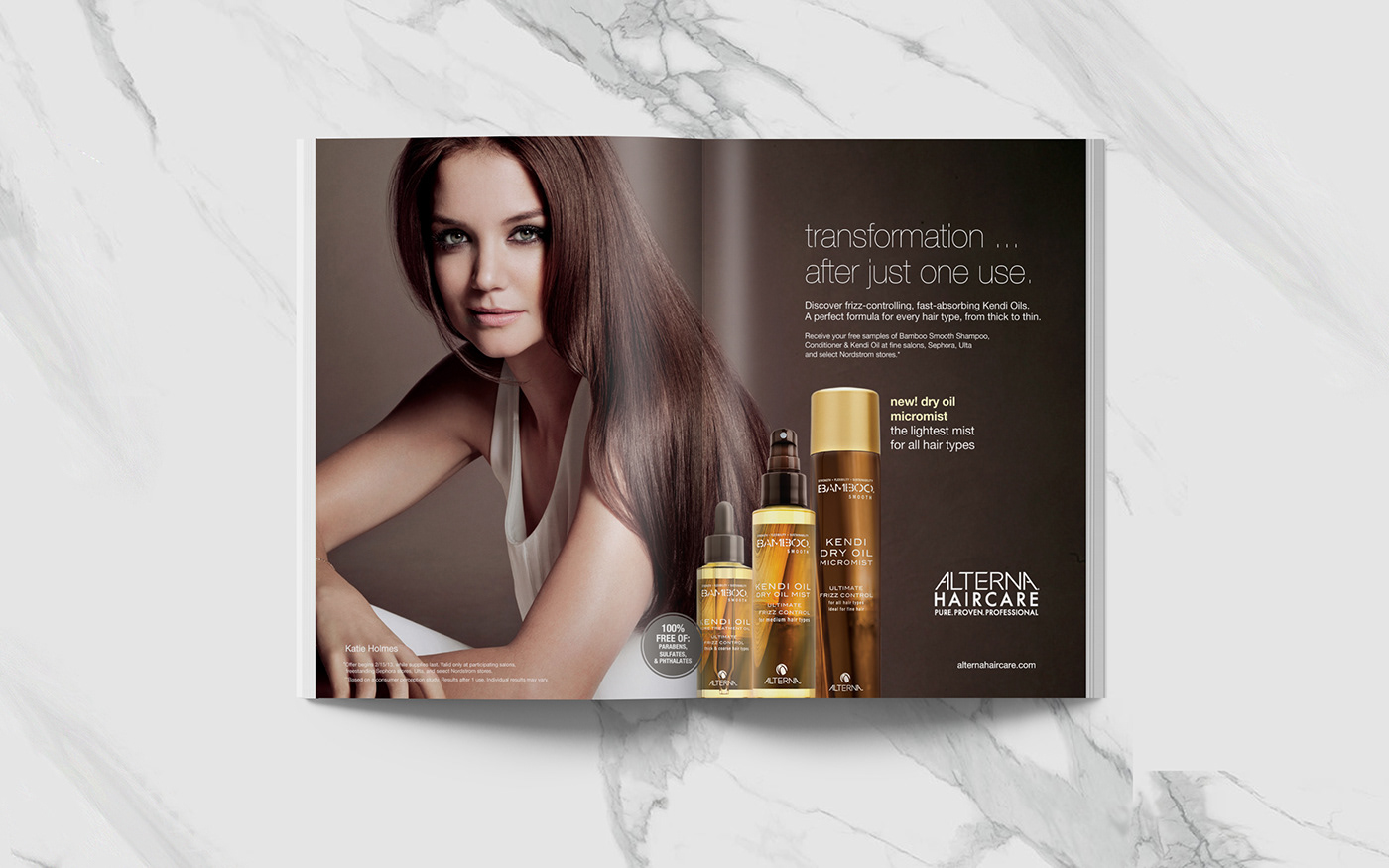Aterna beauty haircare katie holmes tablet digital Web Banners Email Blast luxury glamour tradeshows modern
