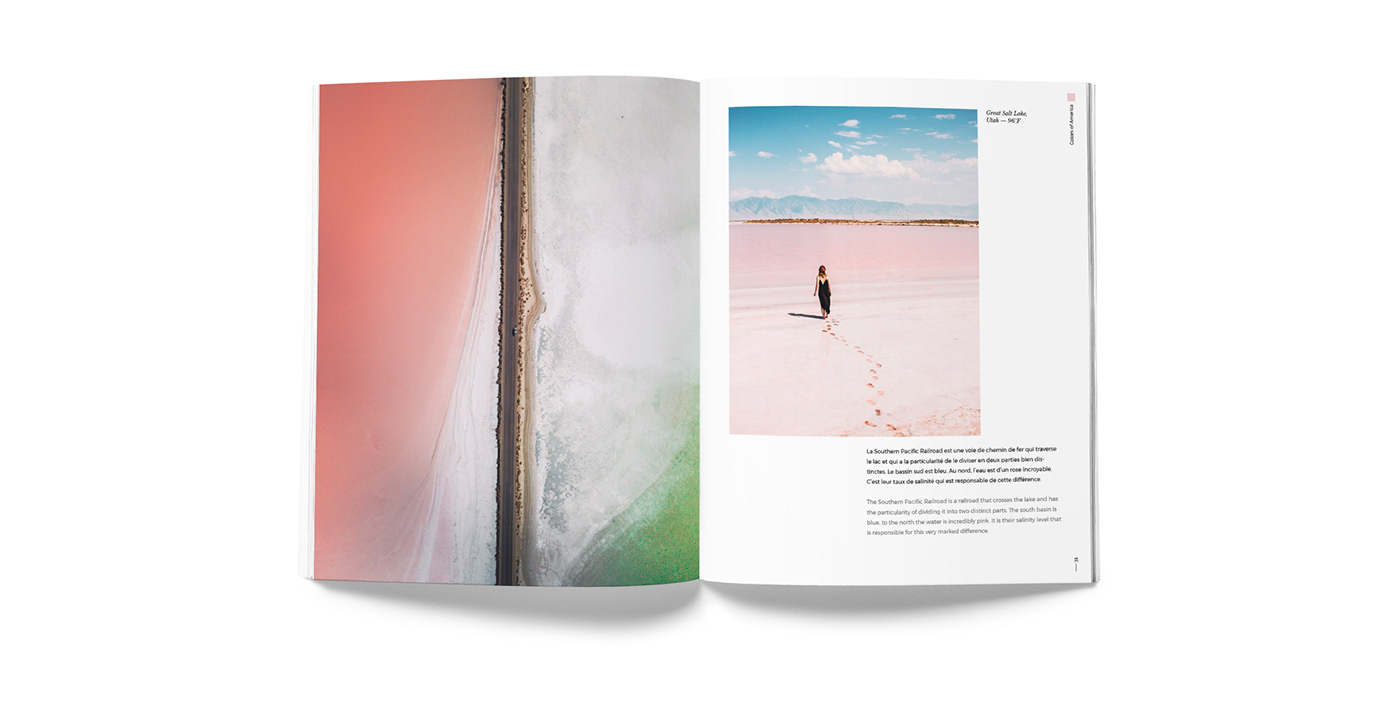 lay out editorial usa alex celaire colors of america RoadTrip art book book colorful desert