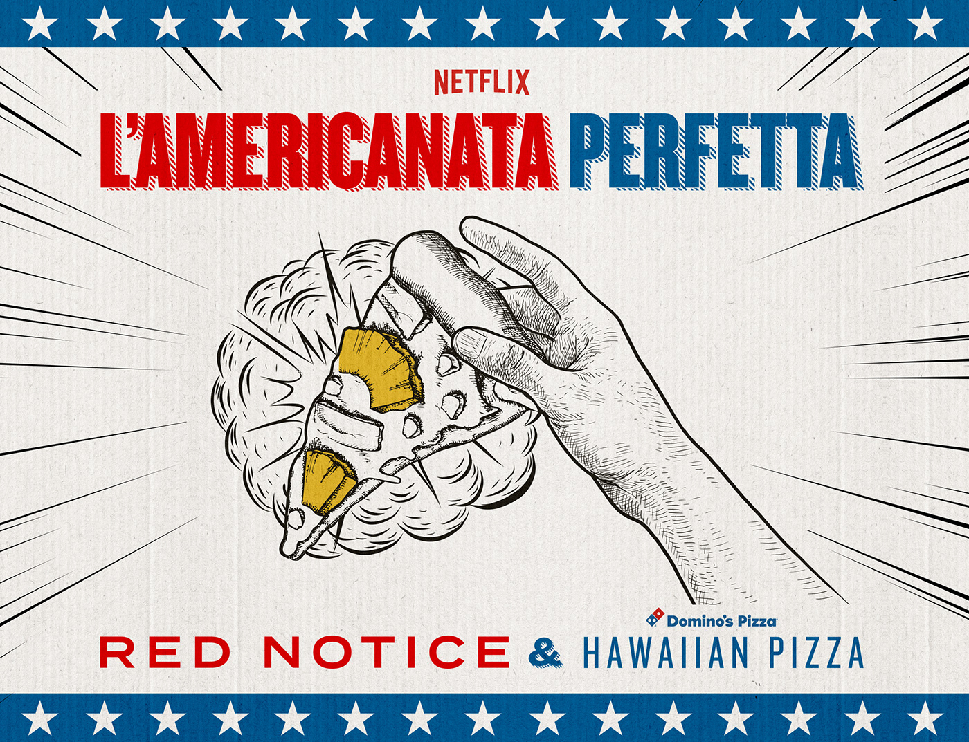 america Dwayne Johnson editorial Netflix Packaging Pineapple Pizza promo red notice social