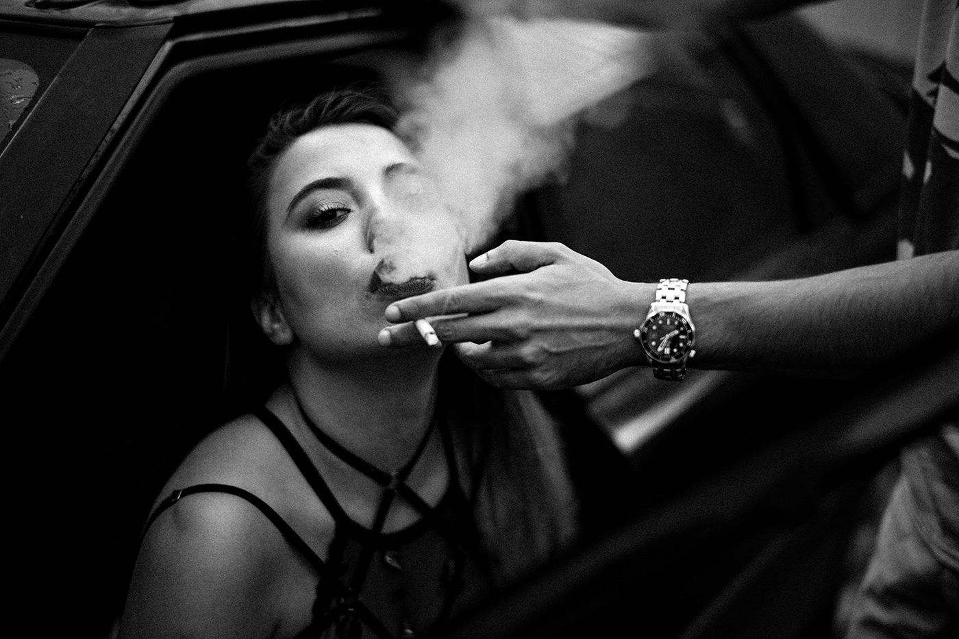 smoking girl Photography  car sexy noir Leica