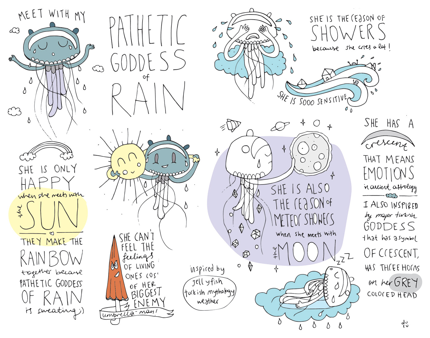 childrens book Sadness jellyfish goddess mythology story Exhibition  academy emotions meteorology