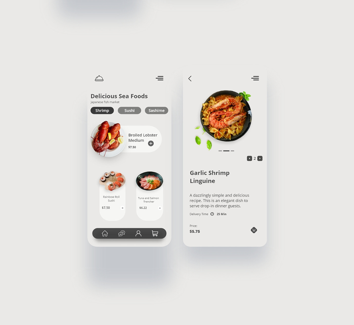 app ui fish cuisine fish market japanese cuisine Market Website mobile app design seafood Sushi Web UI Website Design