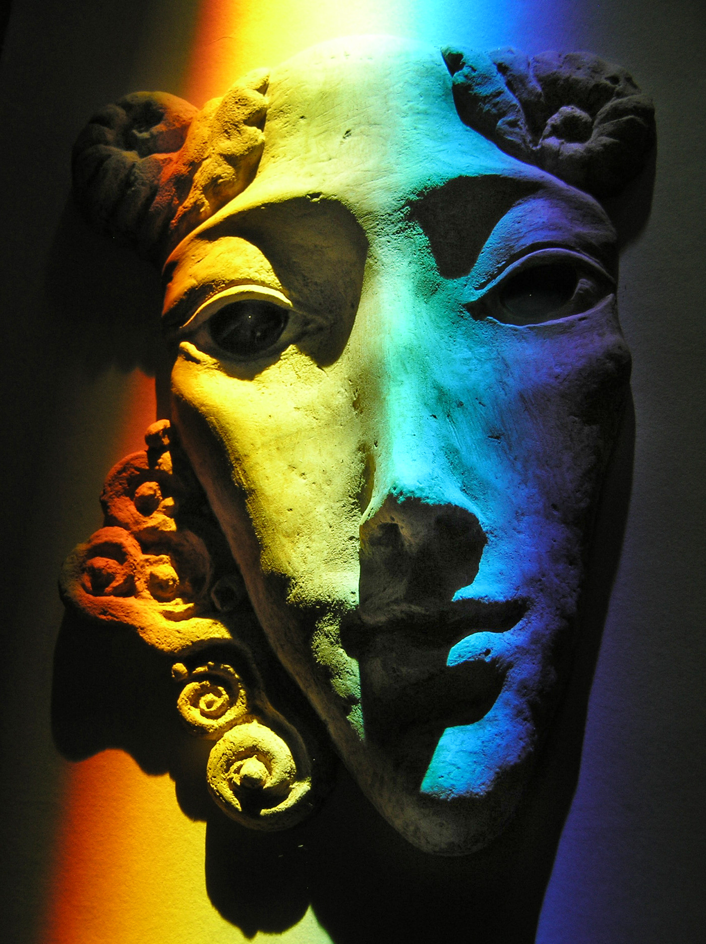 Alabaster colored glass sculpture маска color mask Photography  portrait face
