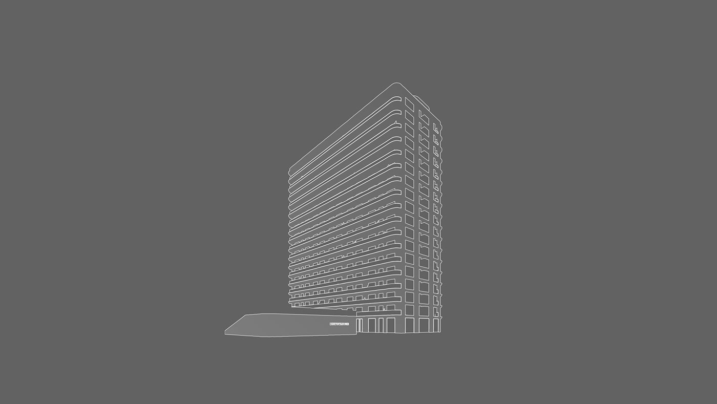 architecture archviz Office city 3D cinema 4d corona render  Adobe Photoshop real estate mixedusebuilding