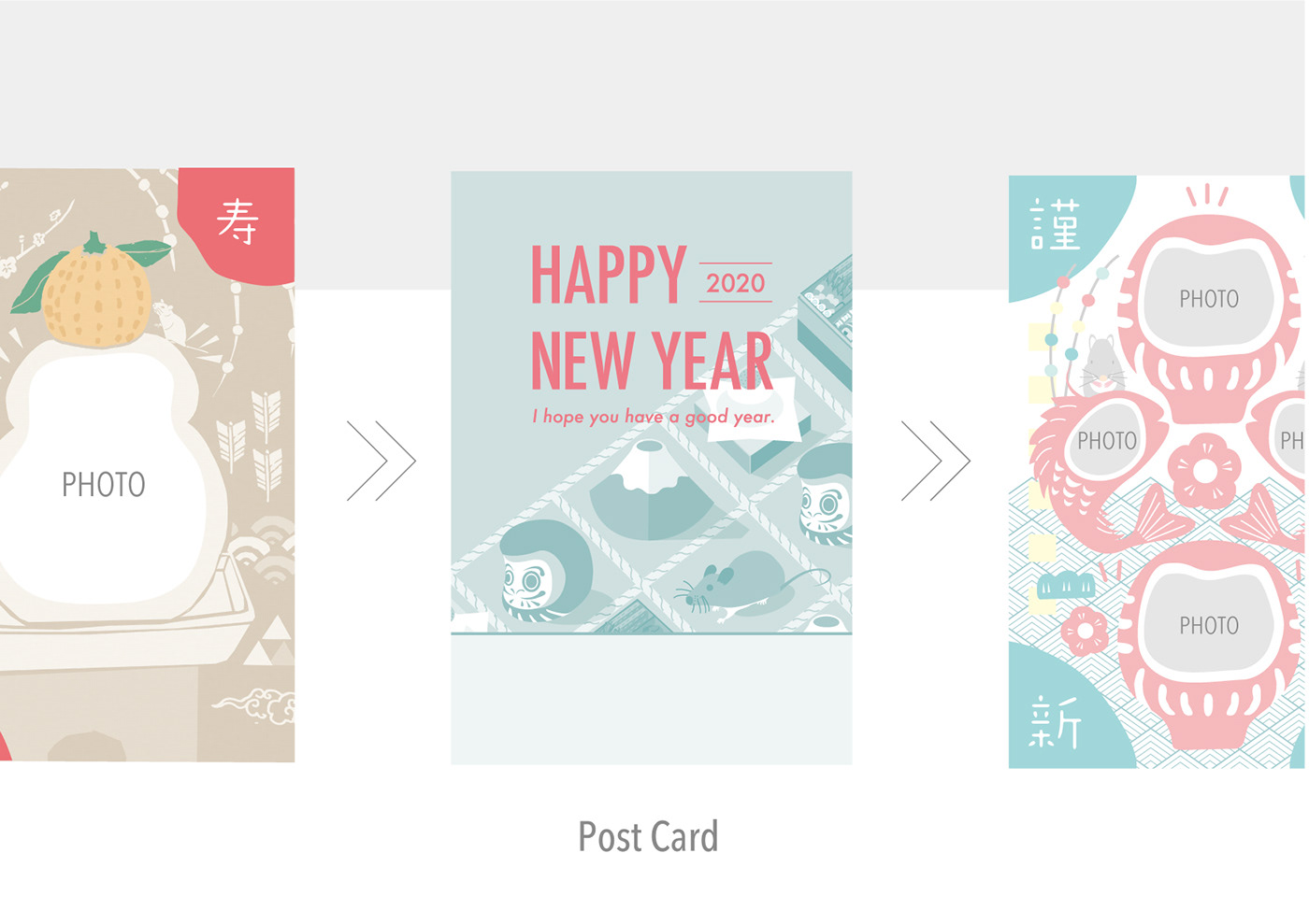 japan mouse Mt.Fuji nengajo New Year Card post card shogatsu ILLUSTRATION 
