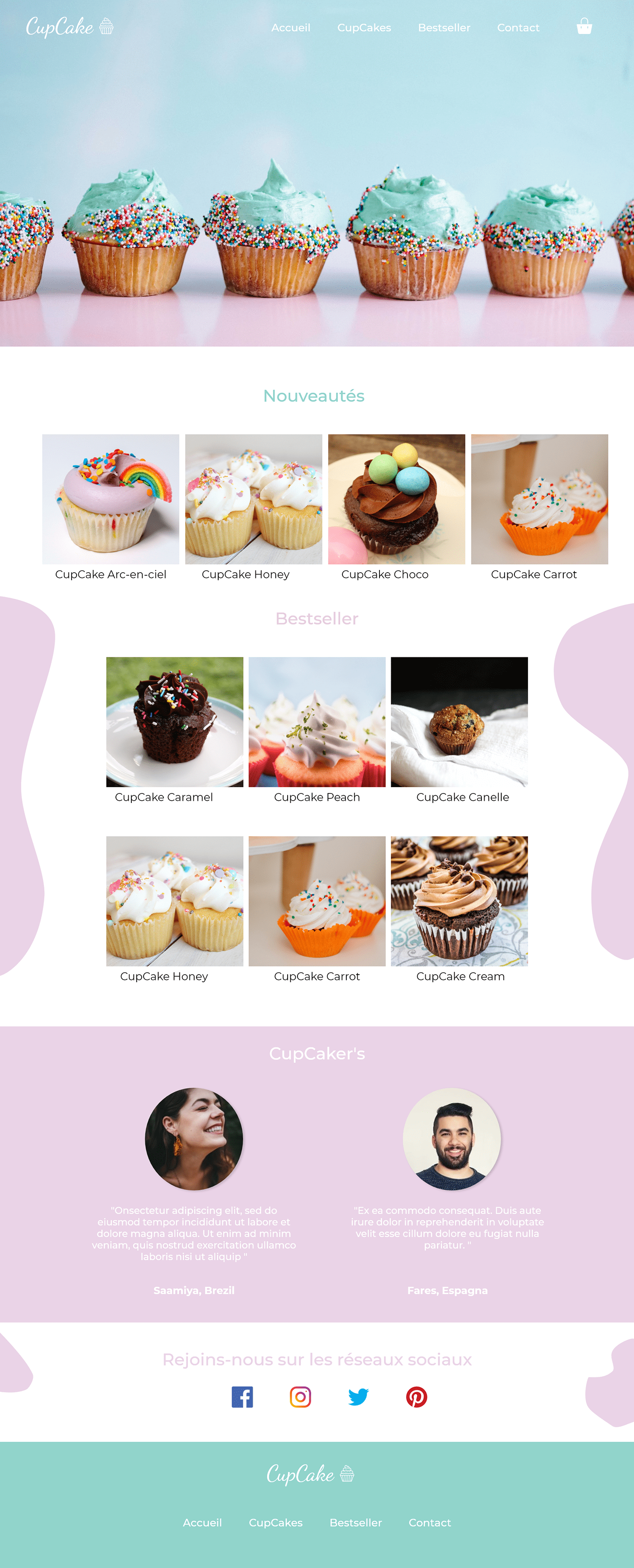 cupcake cupcakestorewebsite Interface