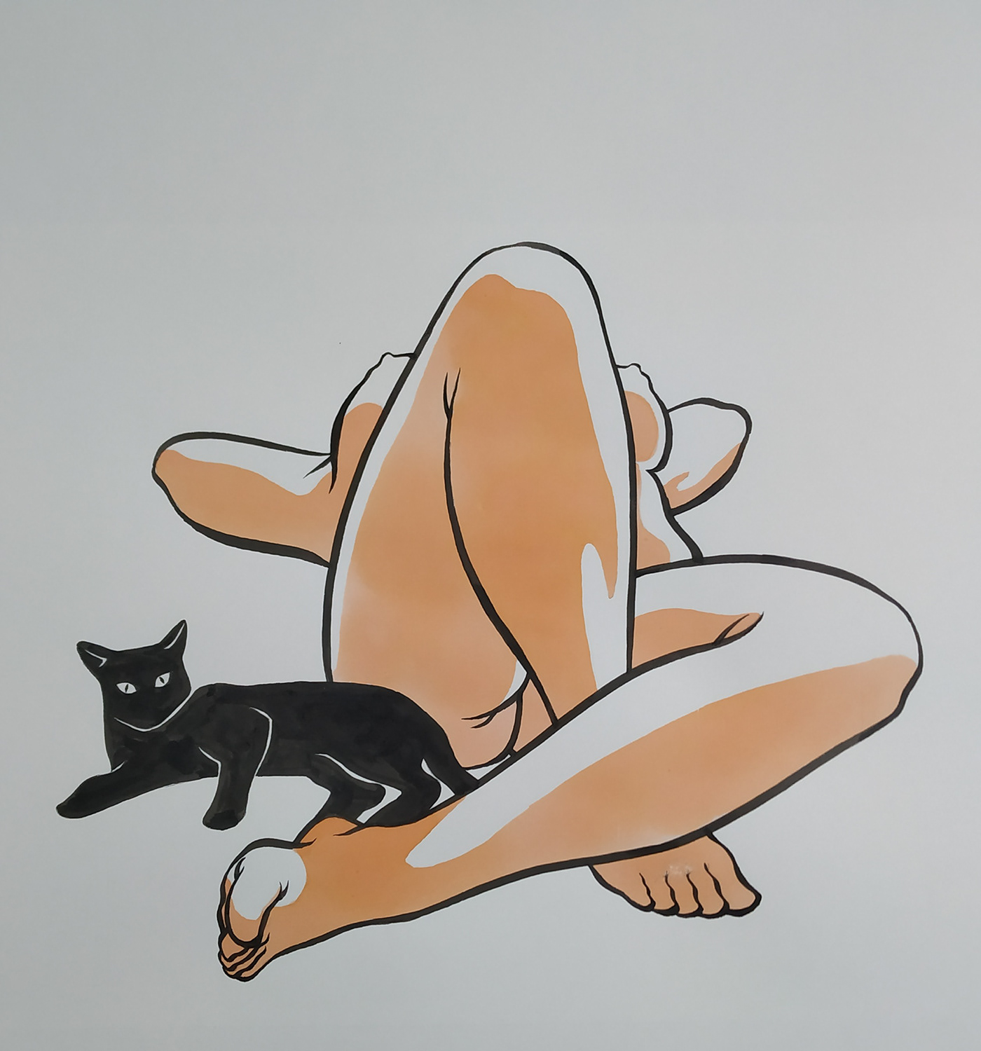 Image may contain: cartoon, drawing and cat